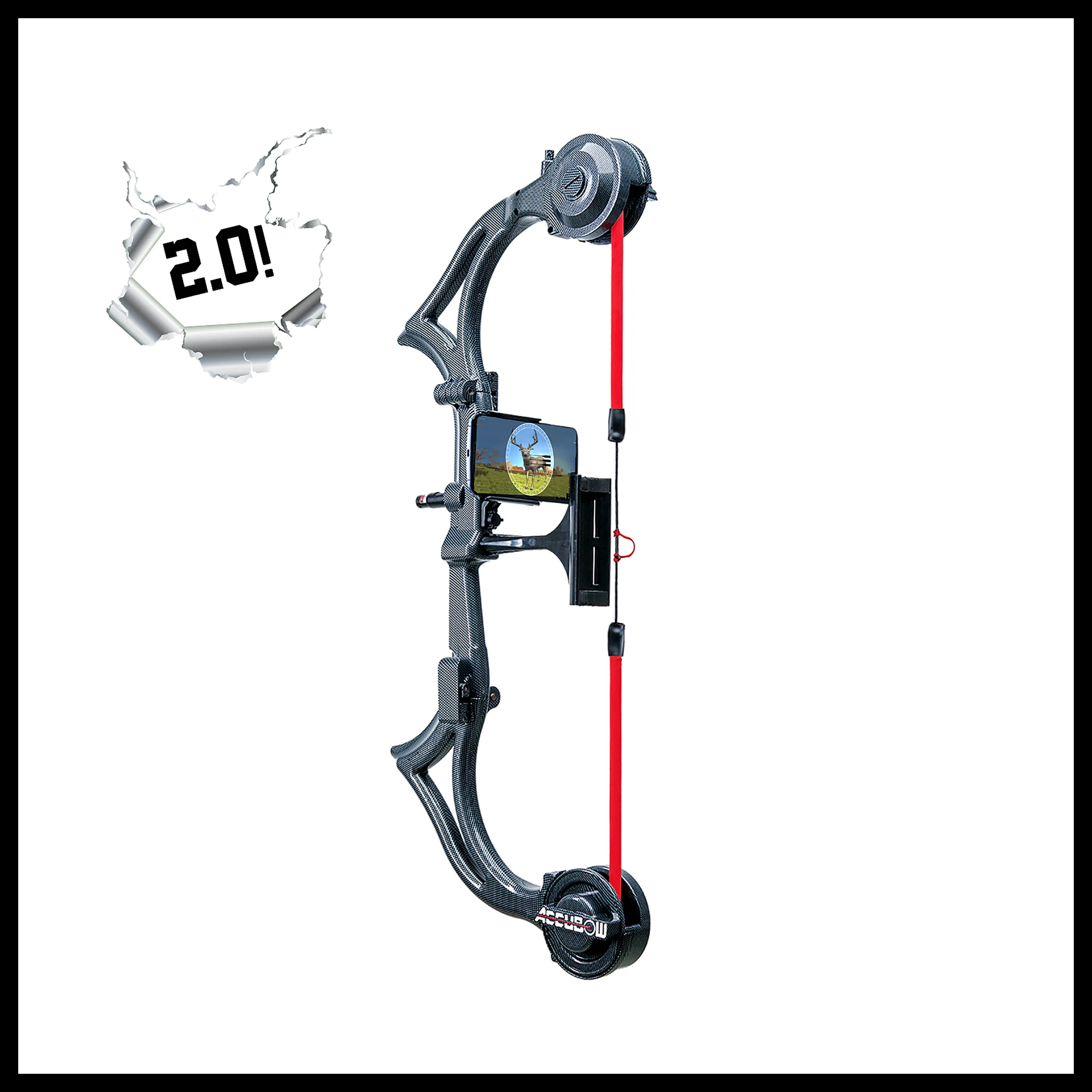 AccuBow 2.0 Carbon Fiber Virtual Archery Training Bundle Package - Silver