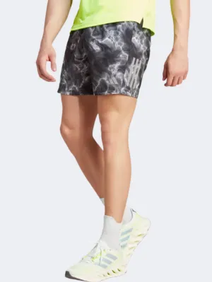 Adidas Own The Run Aop Men Running Short Black/White/Grey