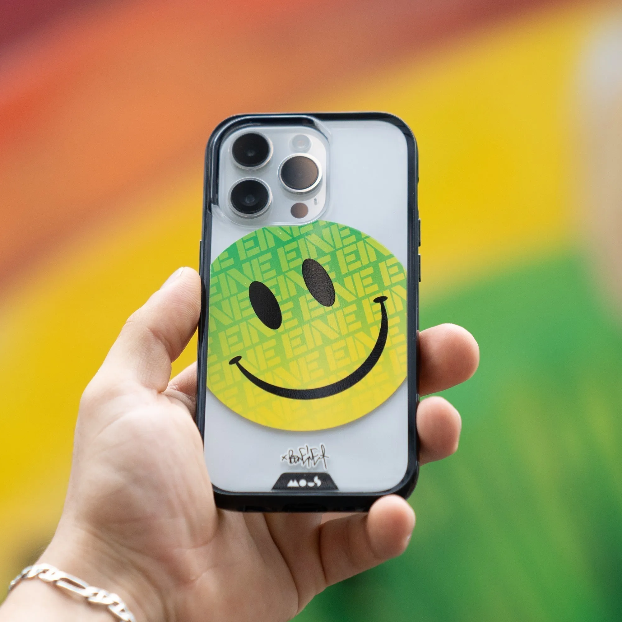Ben Eine Green Smiley Printed Phone Case
