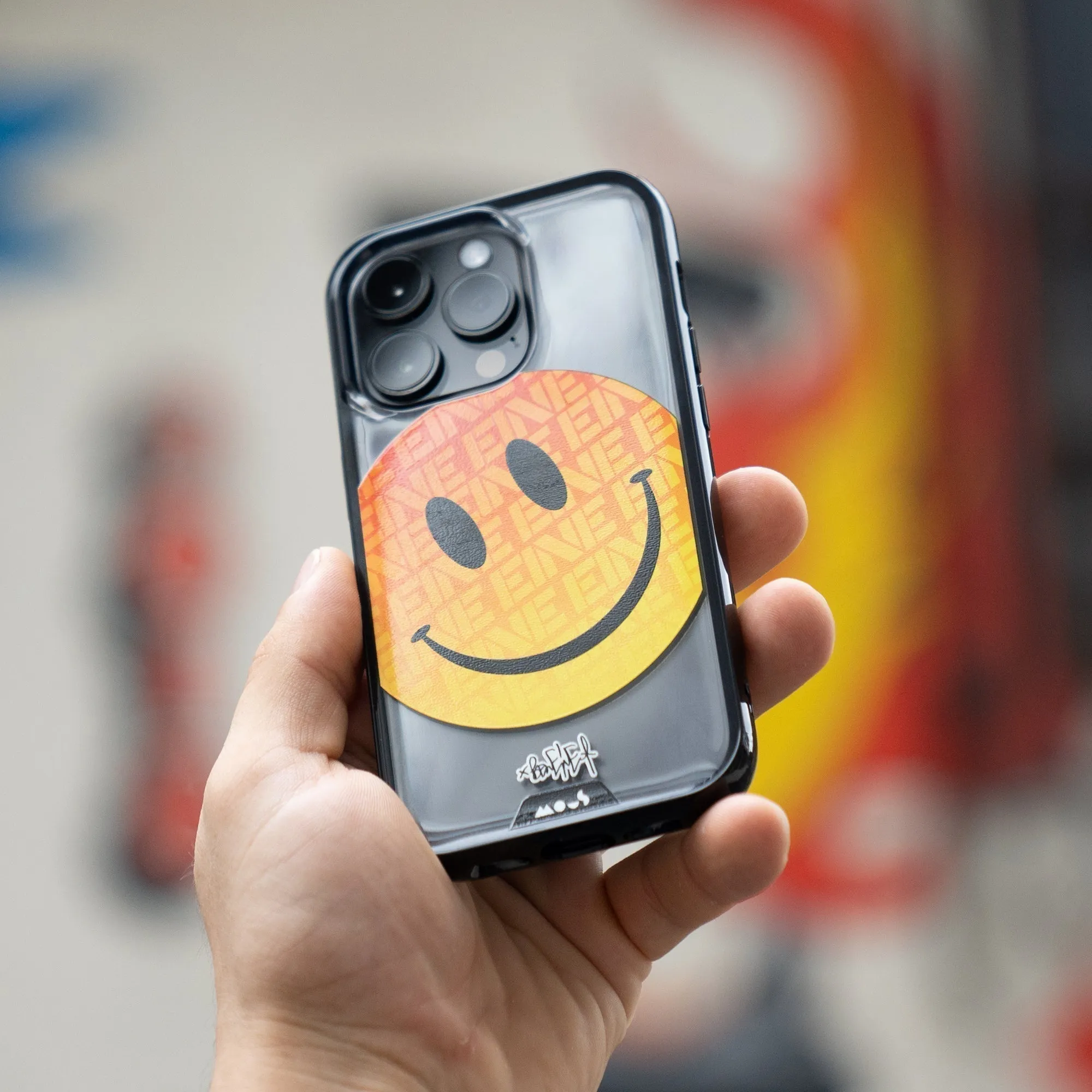 Ben Eine Orange Smiley Printed Phone Case