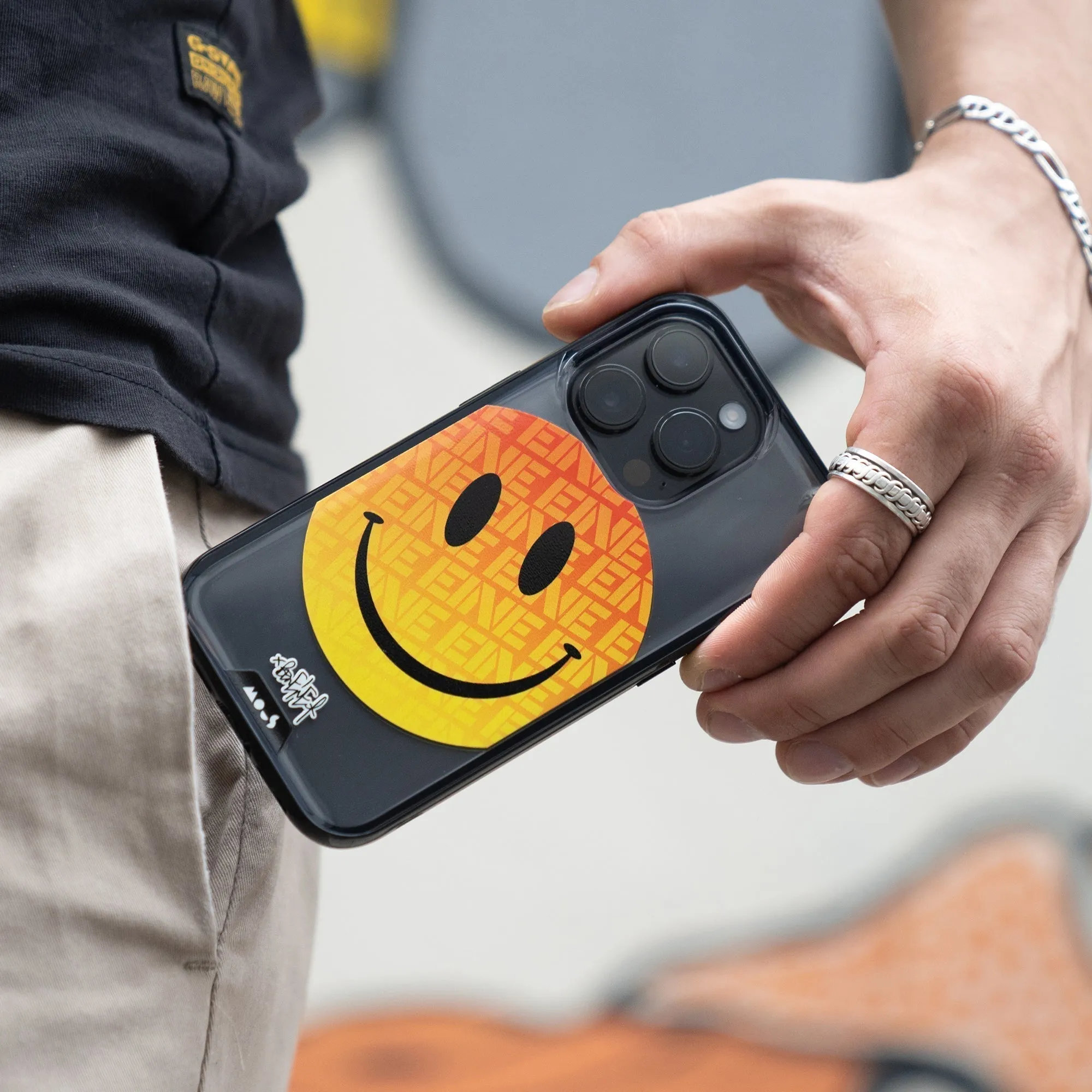 Ben Eine Orange Smiley Printed Phone Case