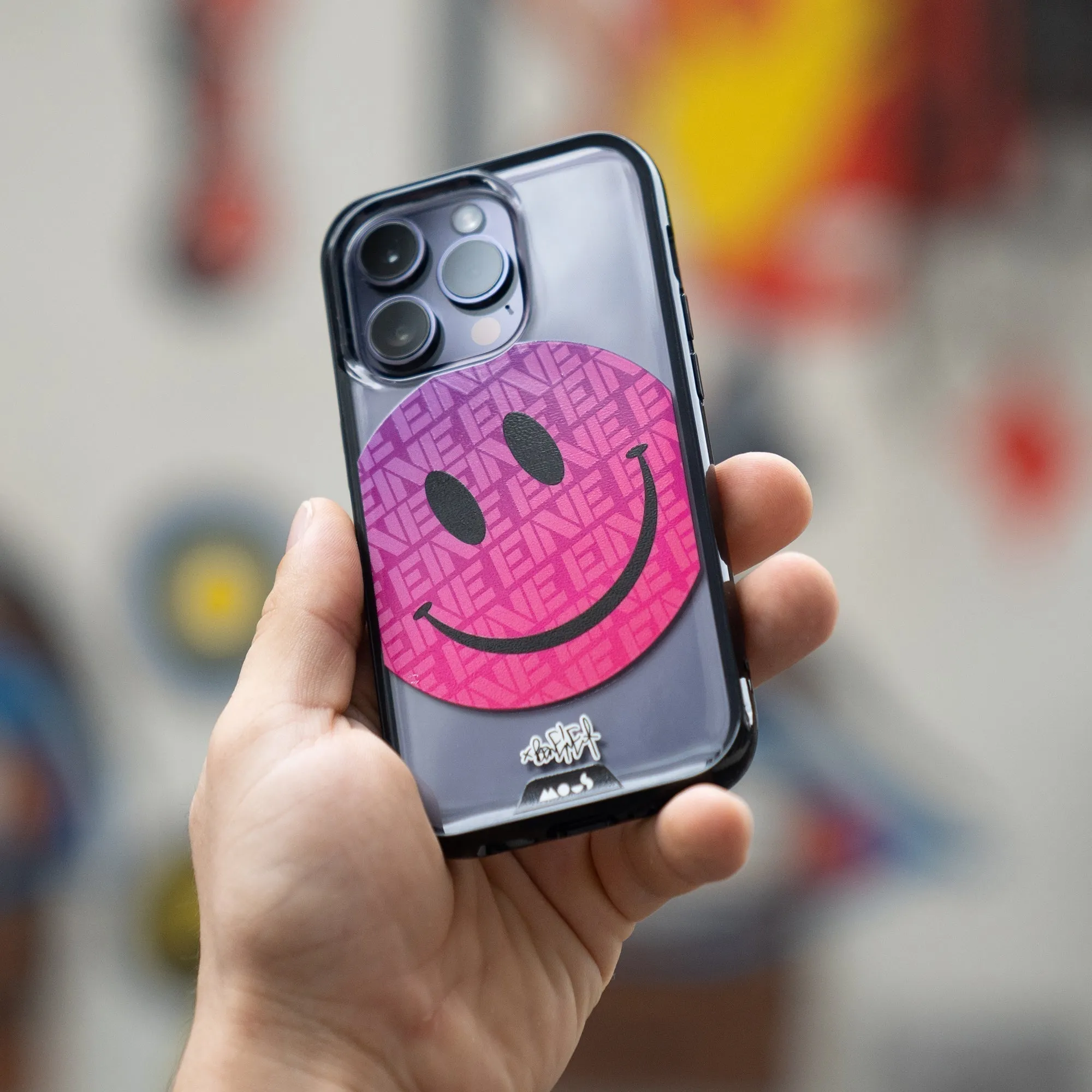Ben Eine Pink Smiley Printed Phone Case