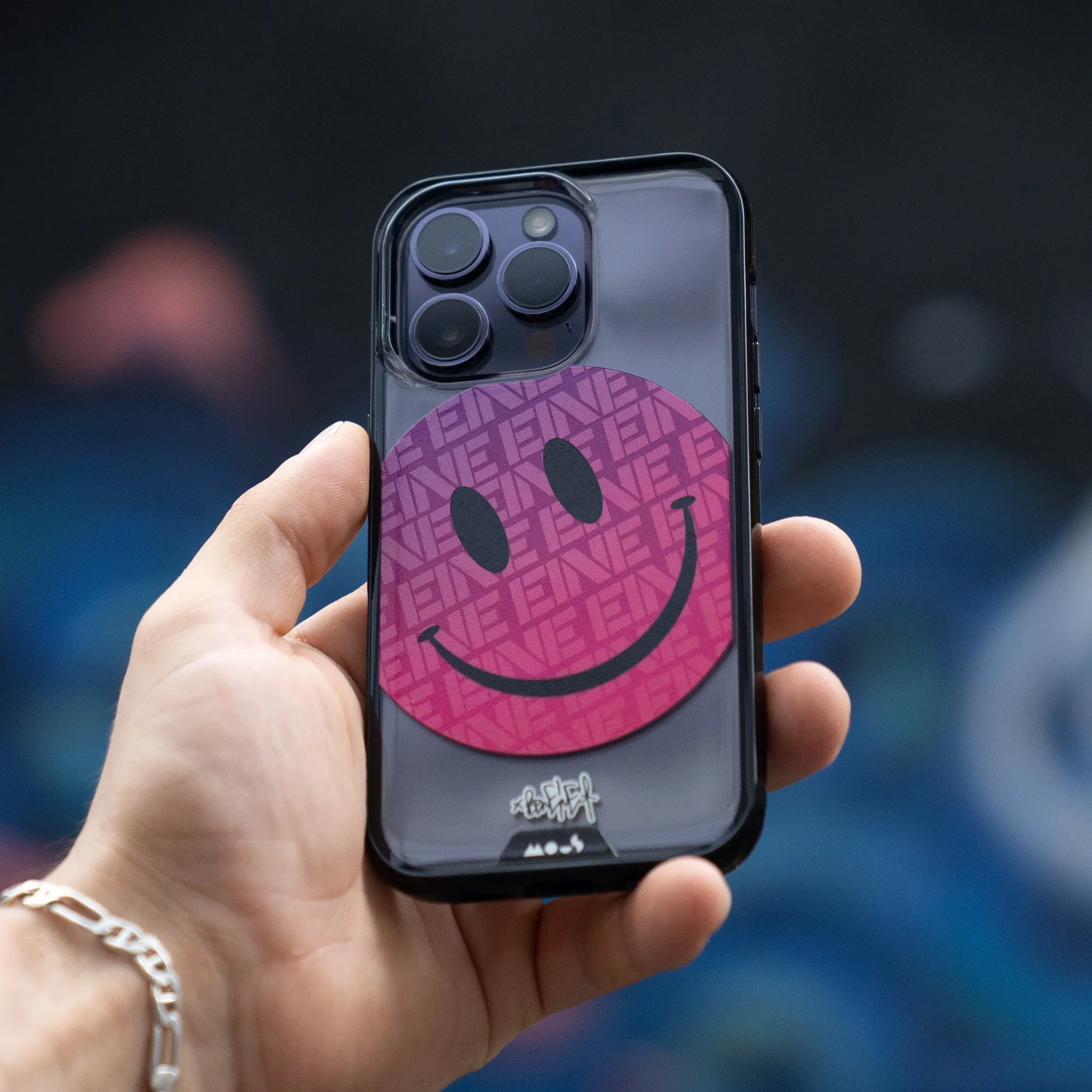 Ben Eine Pink Smiley Printed Phone Case