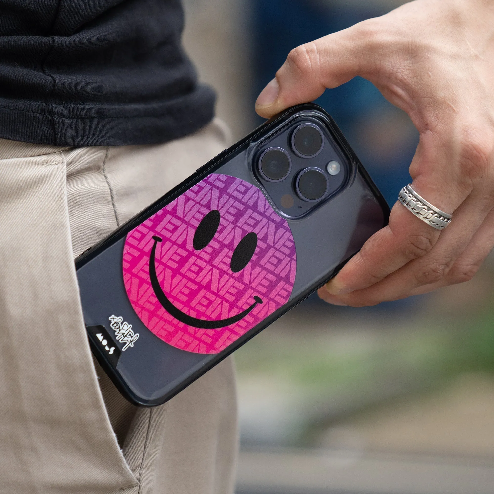 Ben Eine Pink Smiley Printed Phone Case