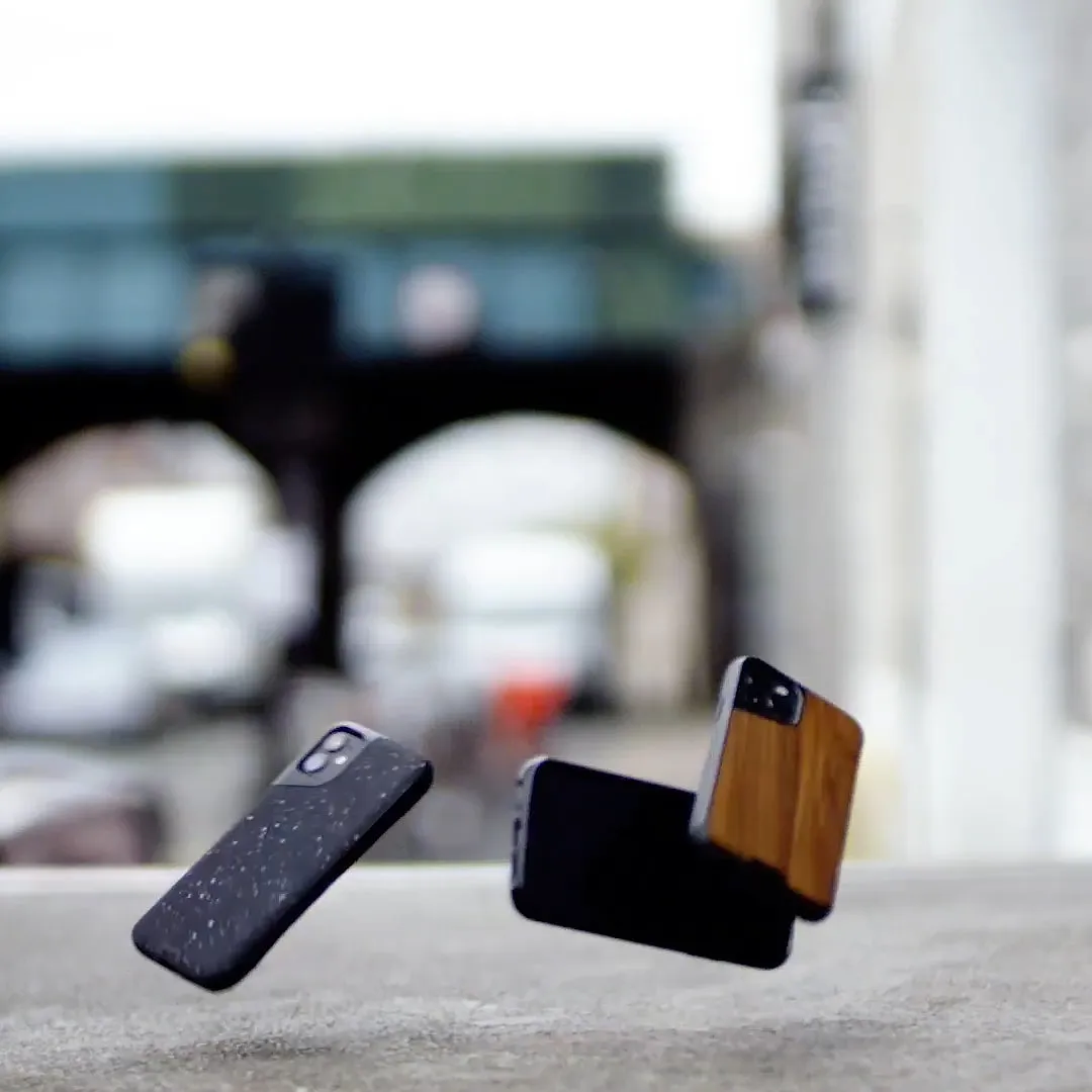 Black Leather Phone Case - Contour