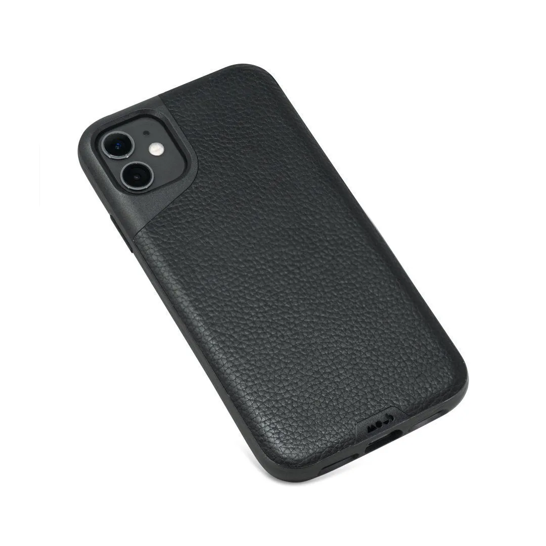 Black Leather Phone Case - Contour