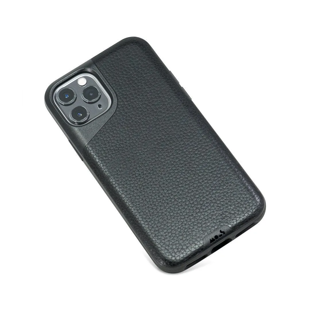 Black Leather Phone Case - Contour