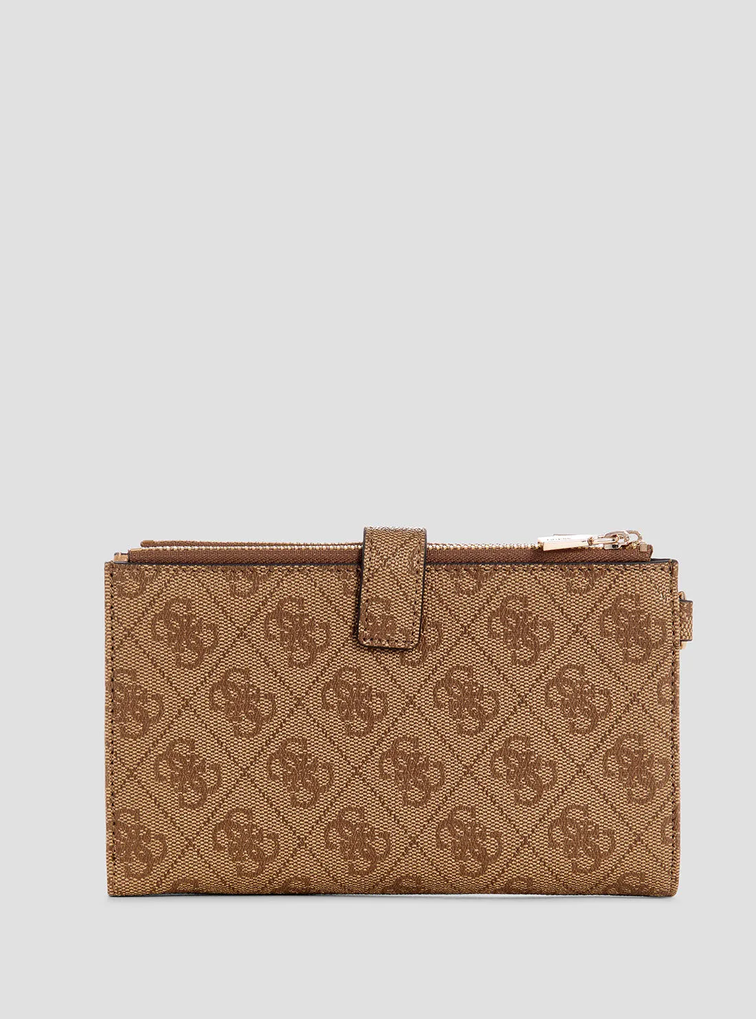 Brown Logo Laurel Double Zip Organiser Wallet