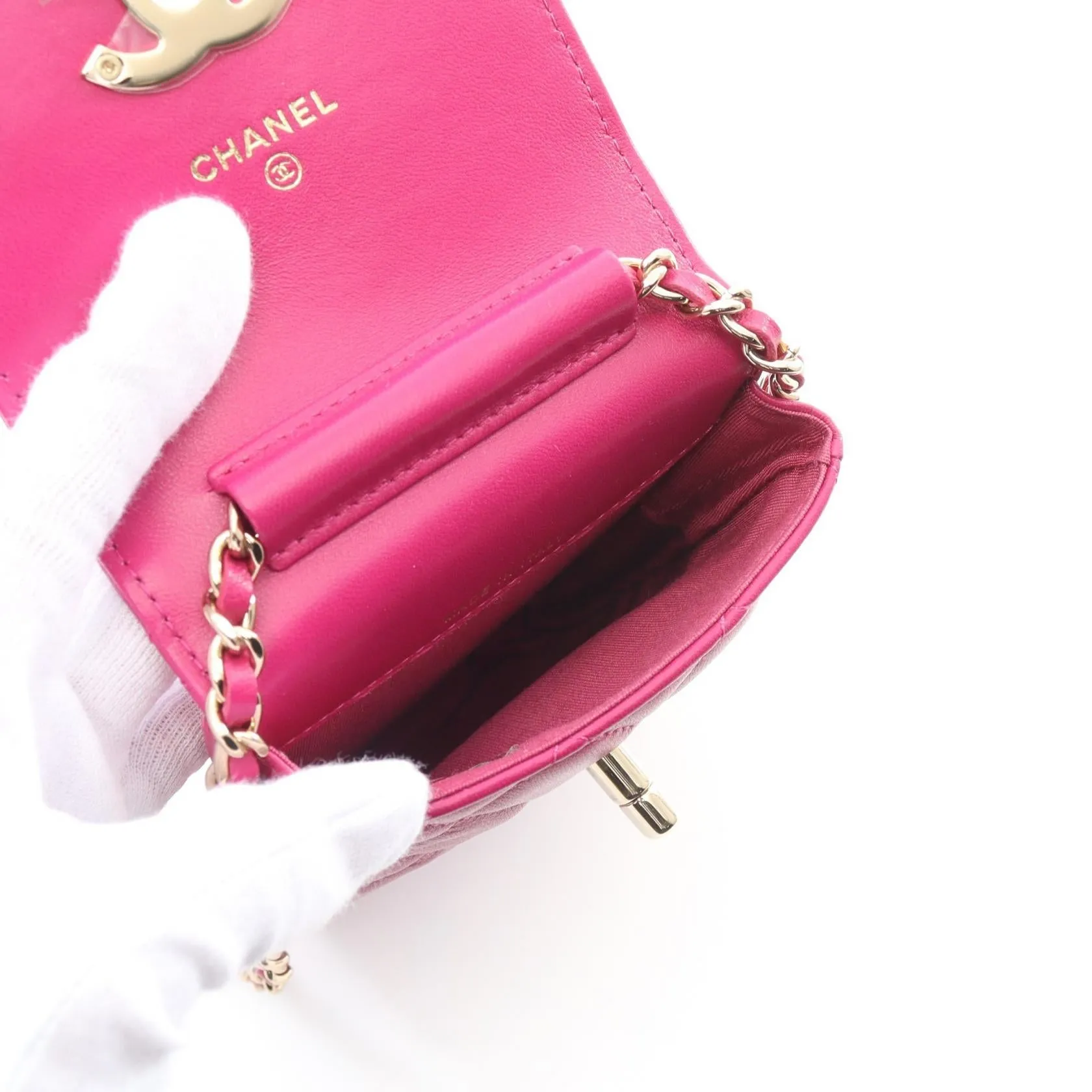 Chanel Lambskin Matelasse Phone Shoulder Bag