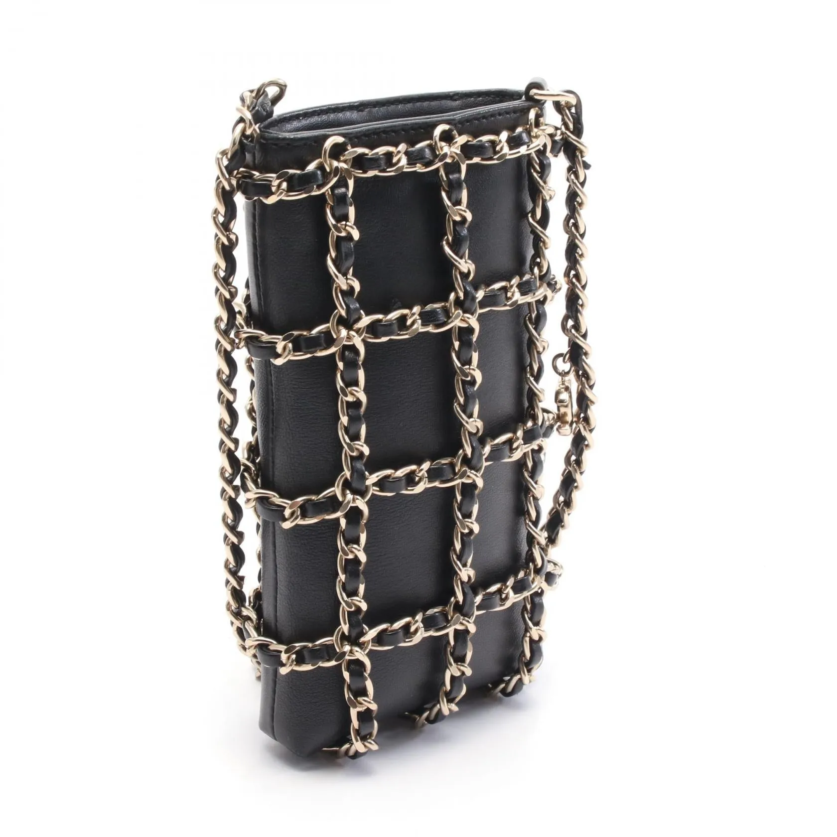 Chanel Leather Coco Mark Phone Holder Shoulder Bag