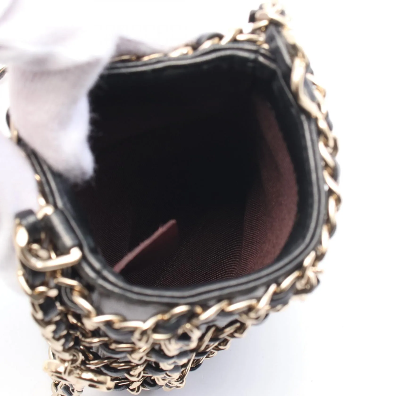 Chanel Leather Coco Mark Phone Holder Shoulder Bag