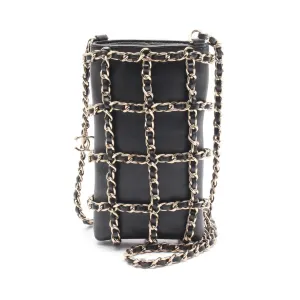 Chanel Leather Coco Mark Phone Holder Shoulder Bag