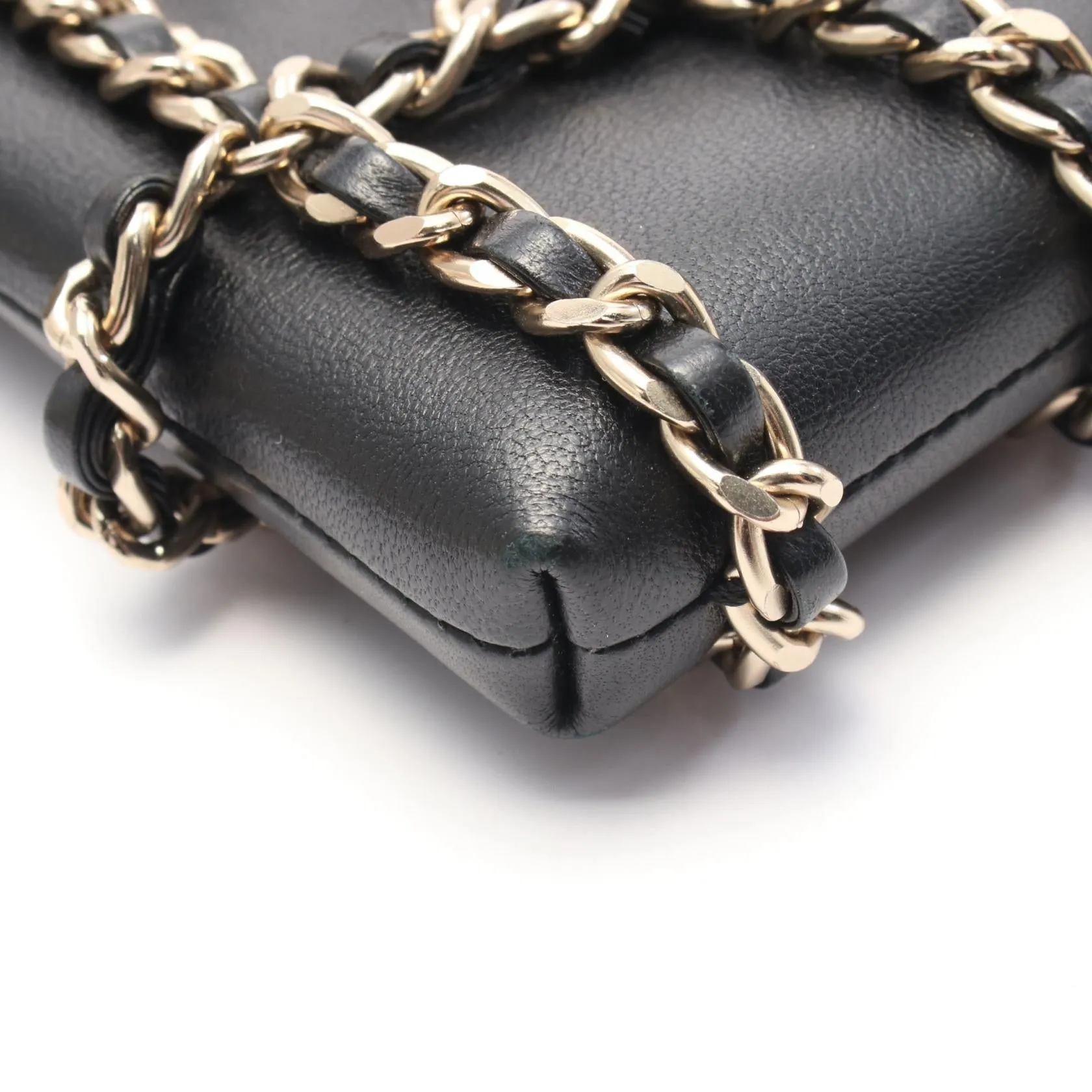 Chanel Leather Coco Mark Phone Holder Shoulder Bag