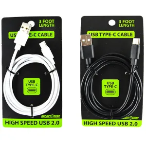 Charging Cable USB to USB-C 3FT - 4 Pieces Per Pack 22444