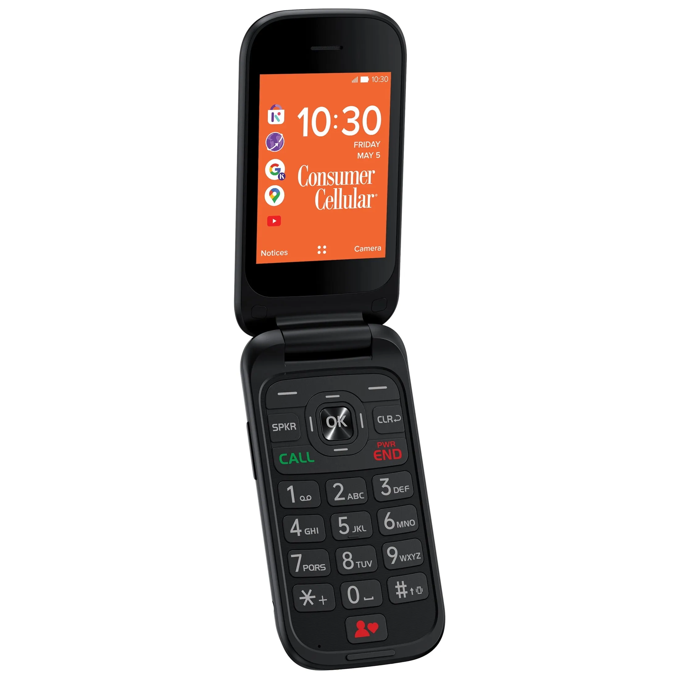 Consumer Cellular Iris, 8GB, Black - Flip Phone