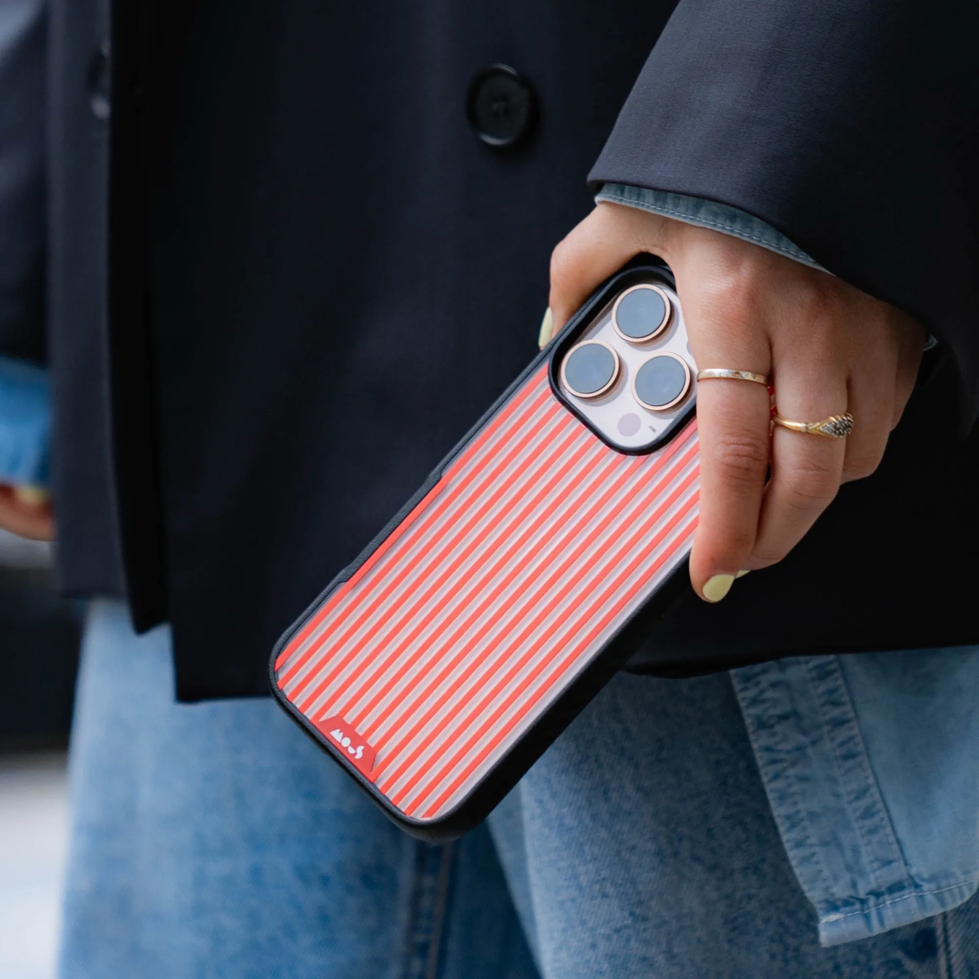 Flame Protective Phone Case - Clarity x Pinstripe