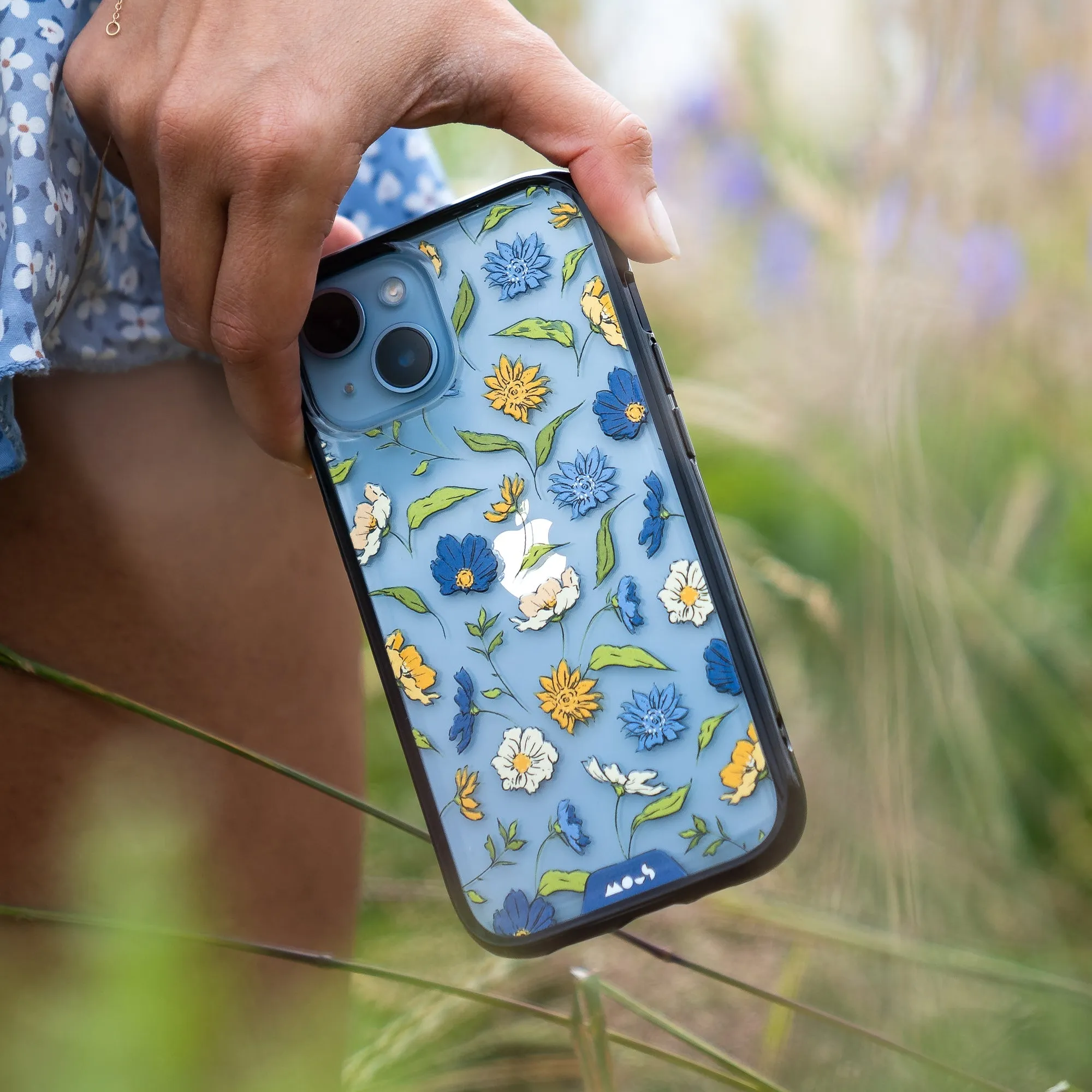 Flowers Printed Phone Case – Floral Blue