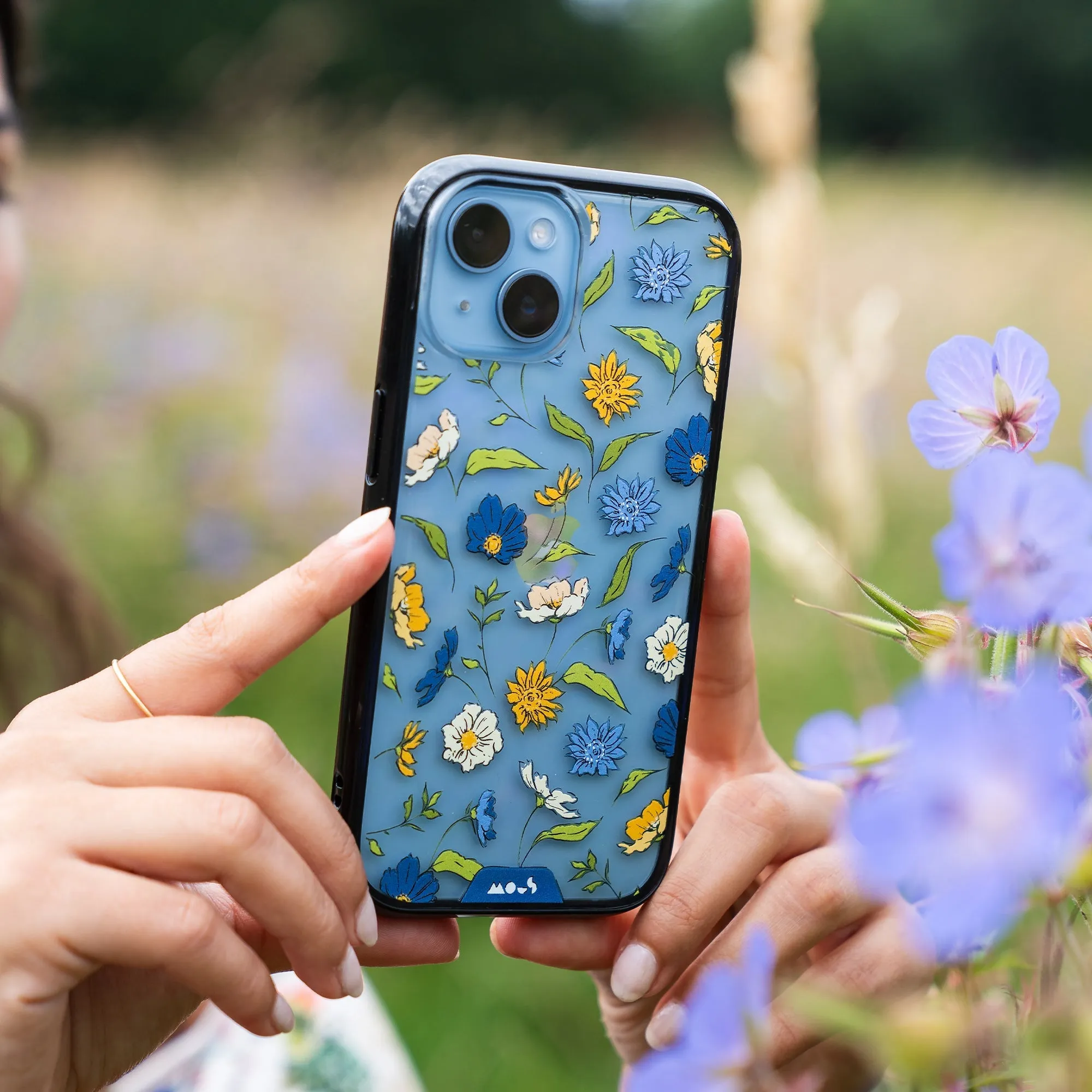 Flowers Printed Phone Case – Floral Blue