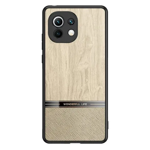 For Xiaomi Mi 11 Shang Rui Wood Grain Skin PU   TPU Shockproof Case(Wood