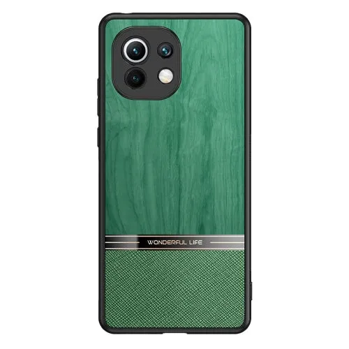 For Xiaomi Mi 11 Shang Rui Wood Grain Skin PU   TPU Shockproof Case(Wood