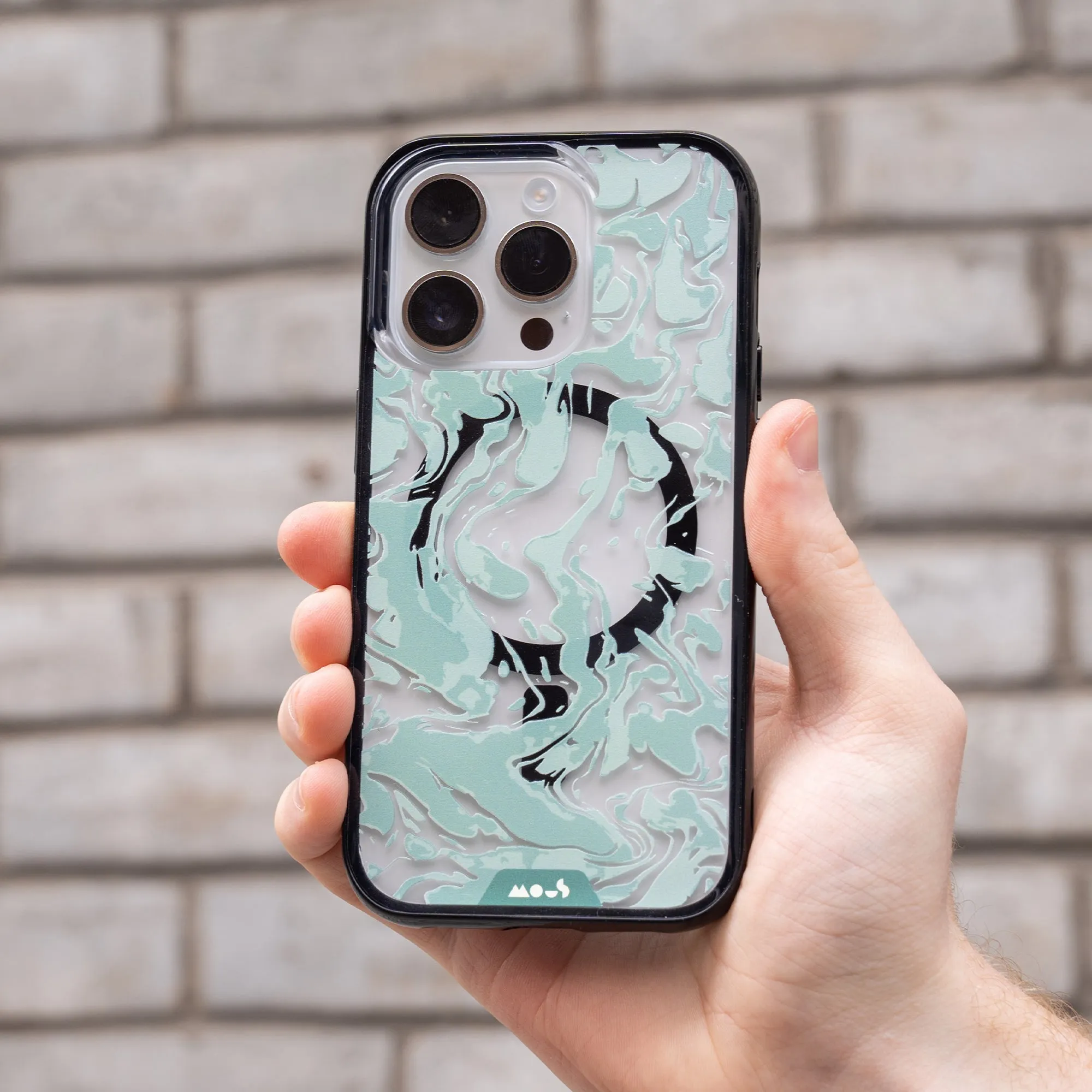Marbled Sage Green MagSafe® Compatible Phone Case