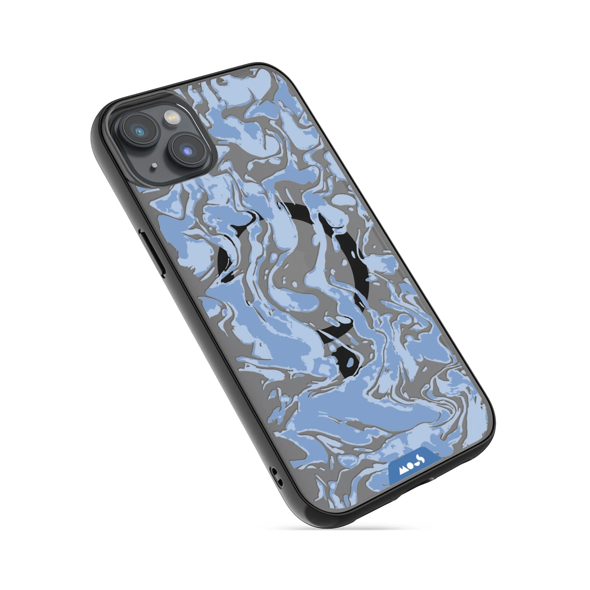 Marbled Sky Blue MagSafe® Compatible Phone Case