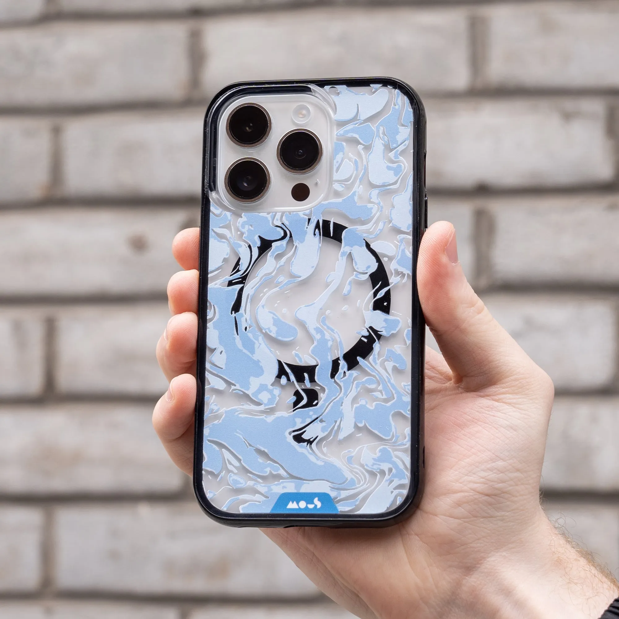 Marbled Sky Blue MagSafe® Compatible Phone Case