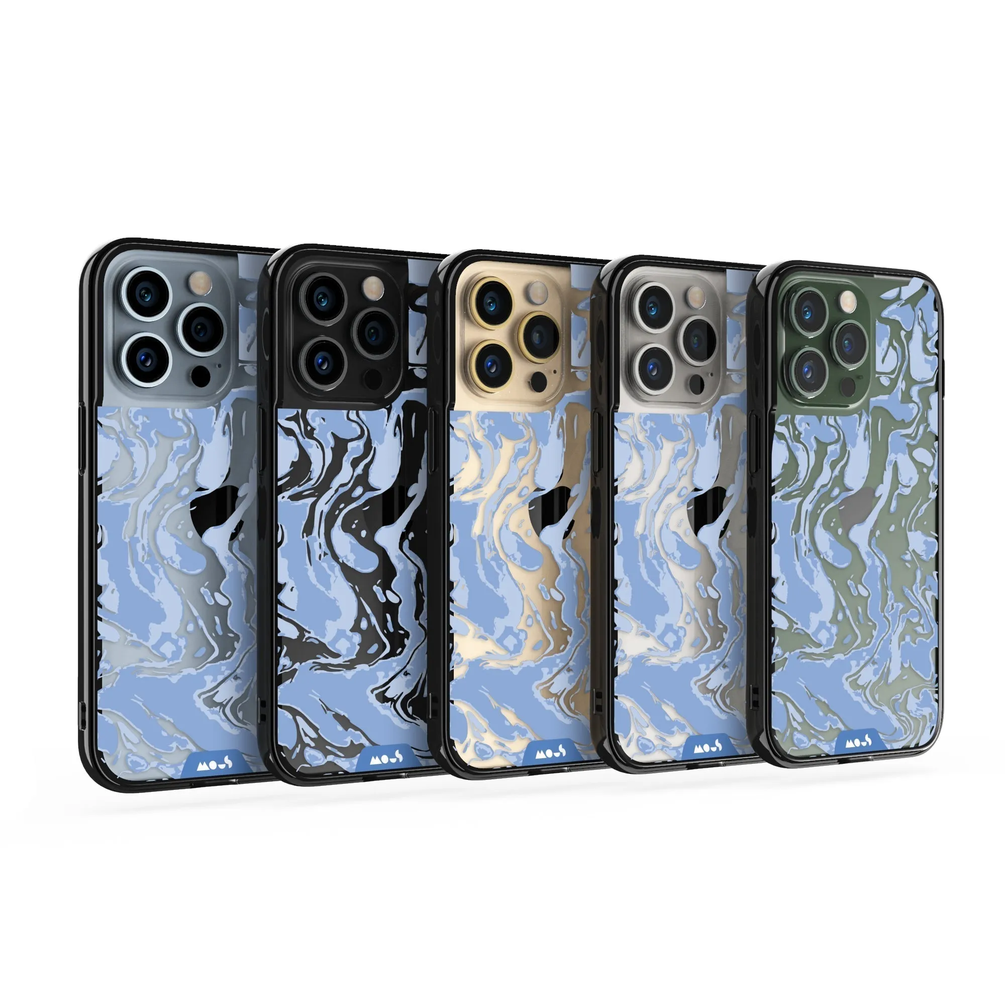 Marbled Sky Blue Printed Phone Case