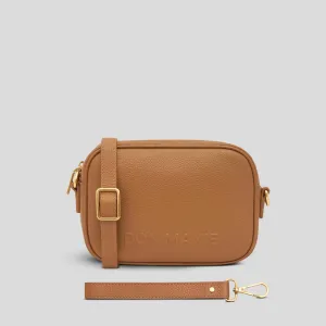 Mini Sidekick Leather Wallet Crossbody -- Tan