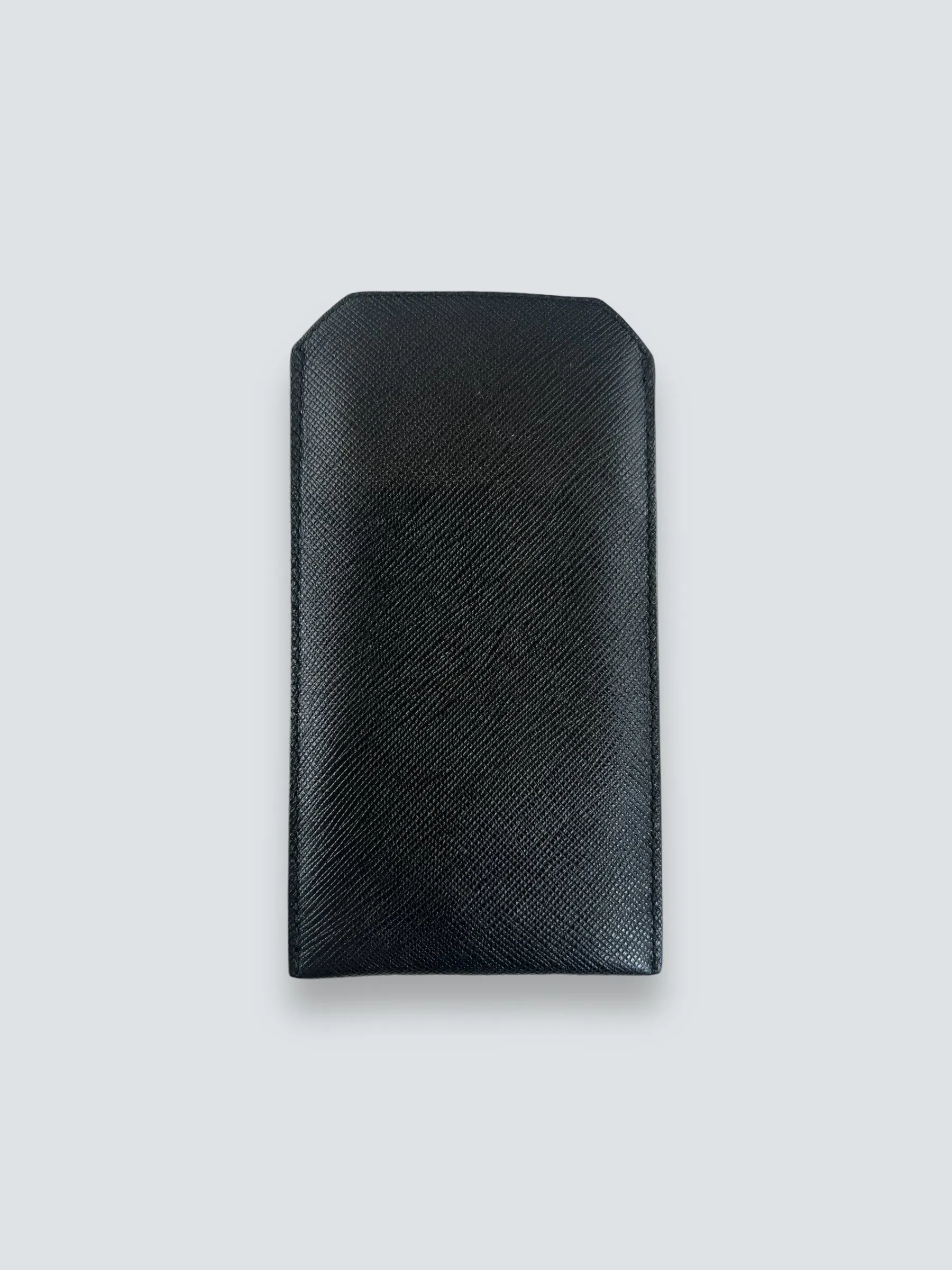 Prada Black Leather  Phone Case / Card holder / Pouch