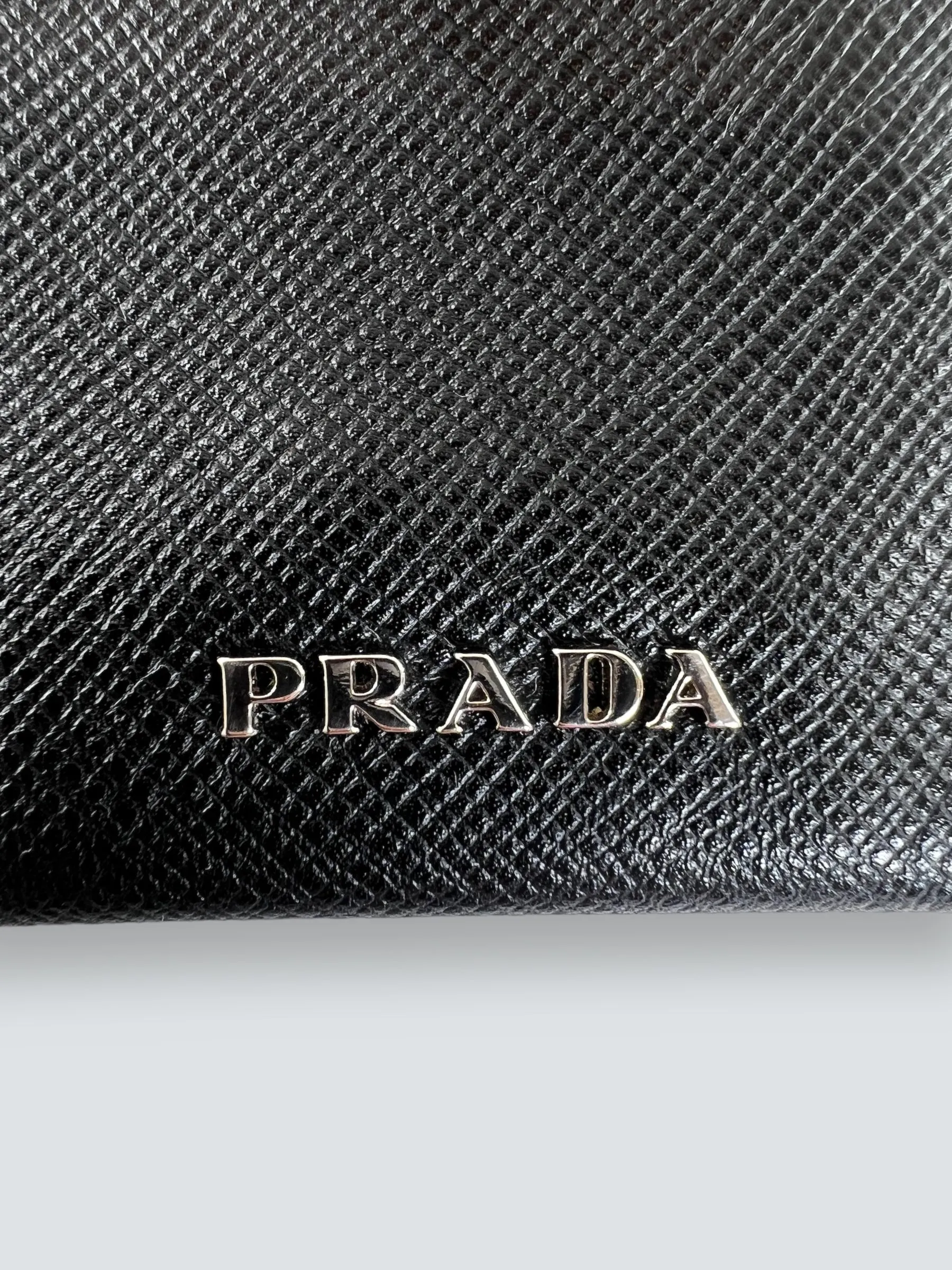 Prada Black Leather  Phone Case / Card holder / Pouch