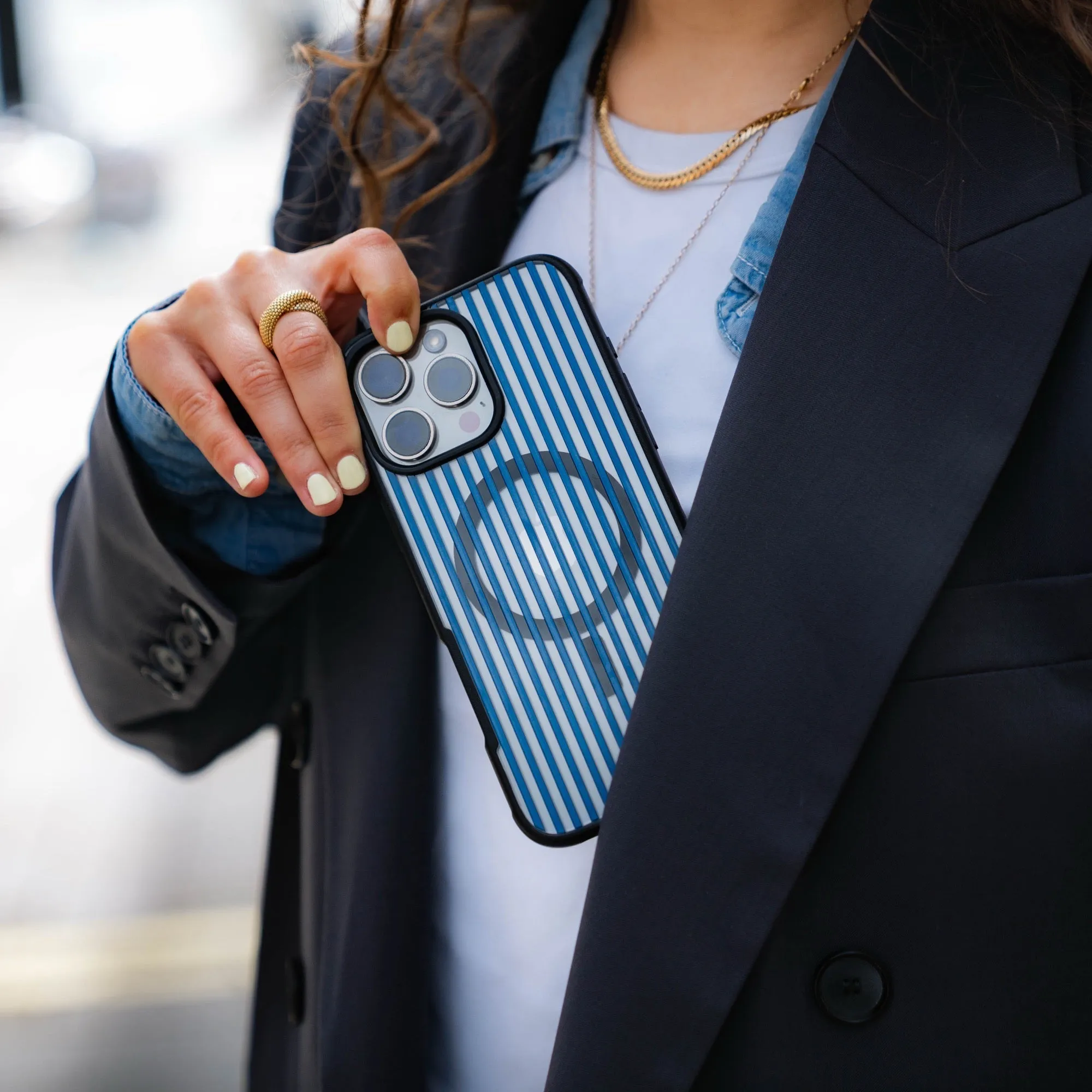 Storm Protective Phone Case - Clarity MagSafe x Pinstripe