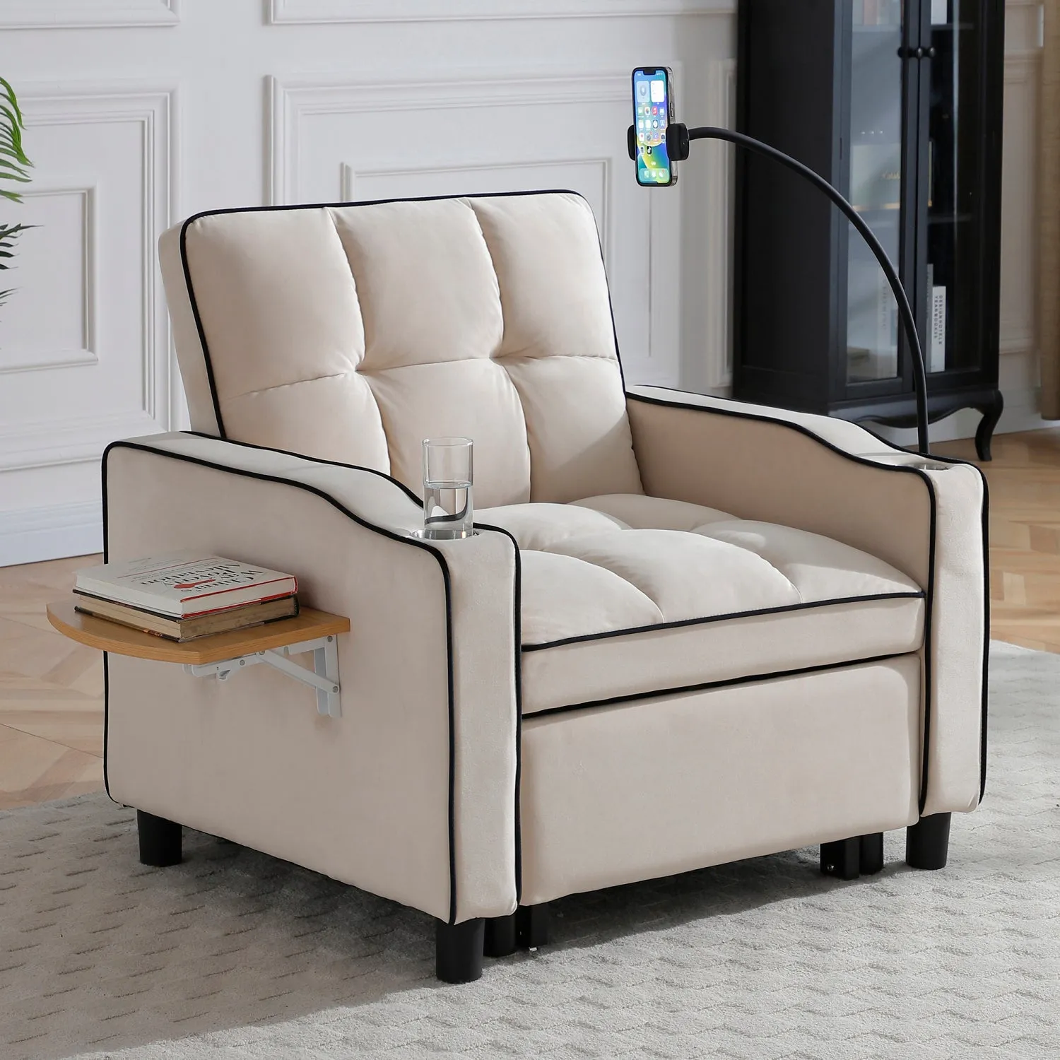 Streamdale 3-in-1 Convertible Sofa Bed Sleeper Chair - Beige