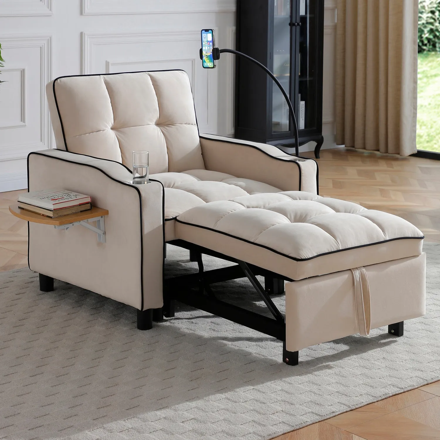 Streamdale 3-in-1 Convertible Sofa Bed Sleeper Chair - Beige