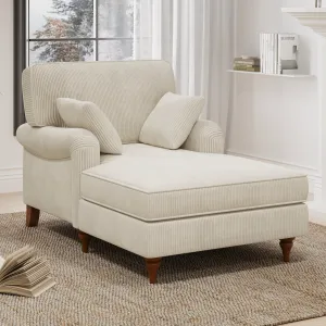 Streamdale Oversized Corduroy Chaise Lounge with Pillows