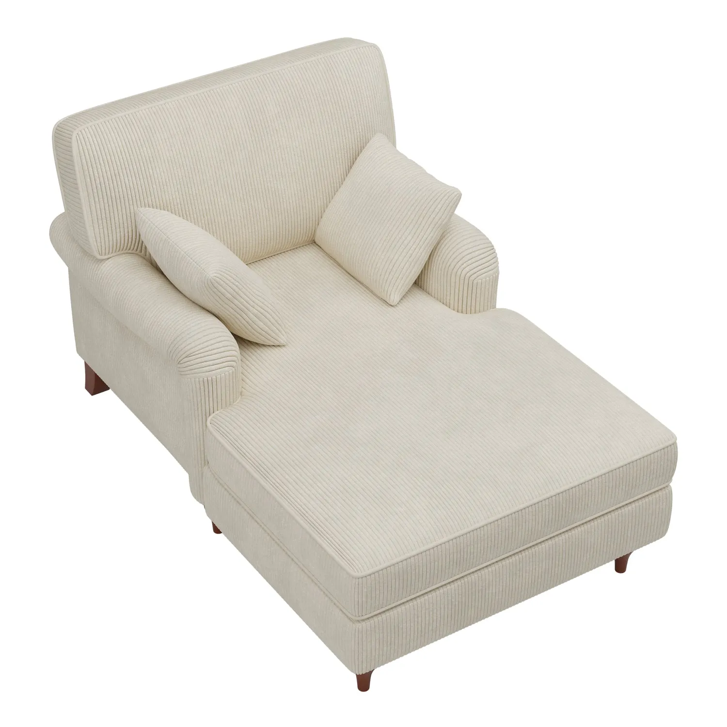 Streamdale Oversized Corduroy Chaise Lounge with Pillows