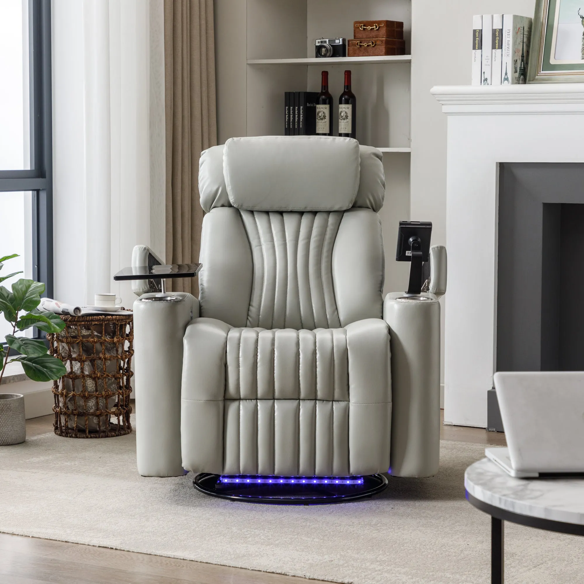 Streamdale Power Swivel Recliner with Home Theater Features