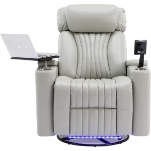 Streamdale Power Swivel Recliner with Home Theater Features